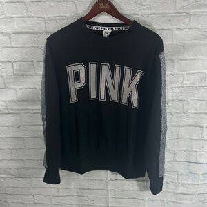 Victoria's Secret PINK Black and Gray Crewneck Sweatshirt